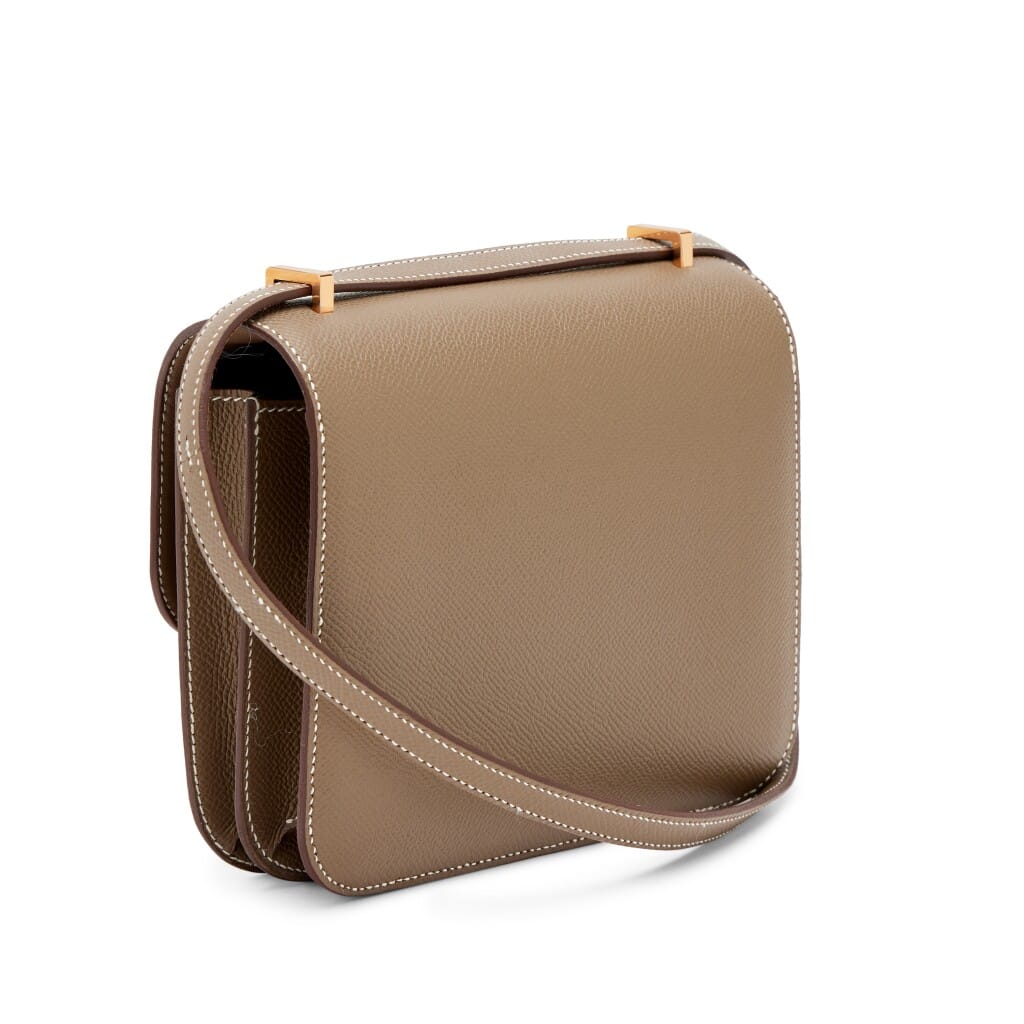 Etoupe Epsom Mini Constance 18 Rose Gold Hardware, 2022