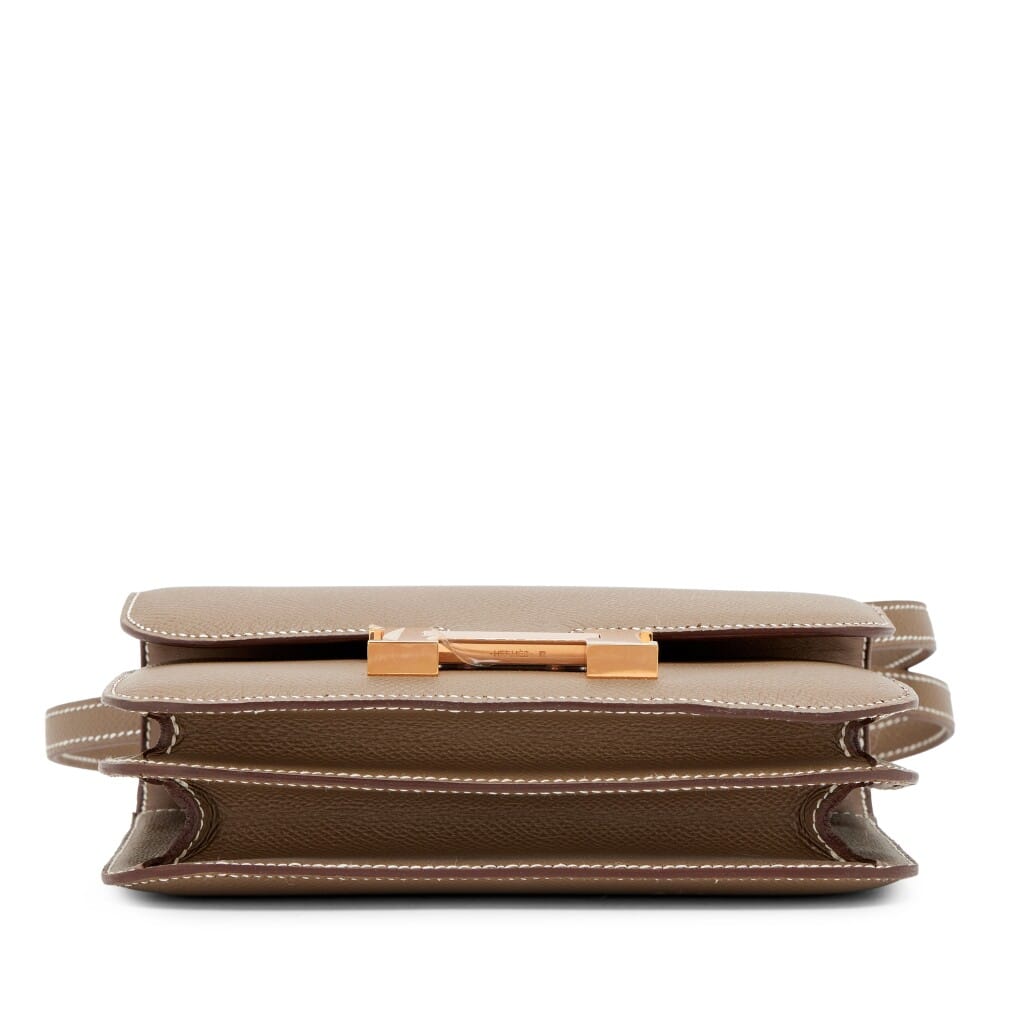 Etoupe Epsom Mini Constance 18 Rose Gold Hardware, 2022