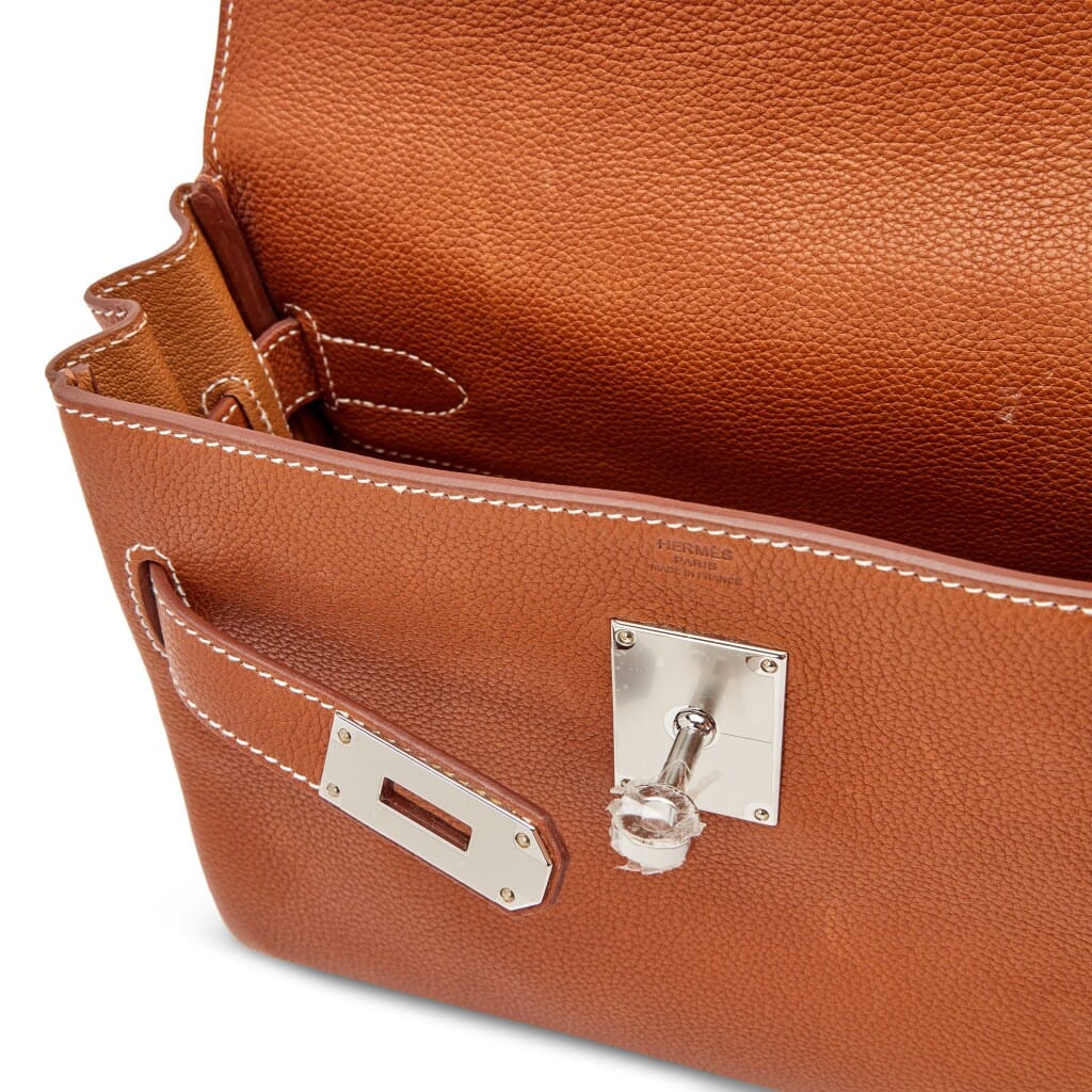 Fauve Barenia Faubourg Kelly Messenger PM Palladium Hardware, 2024