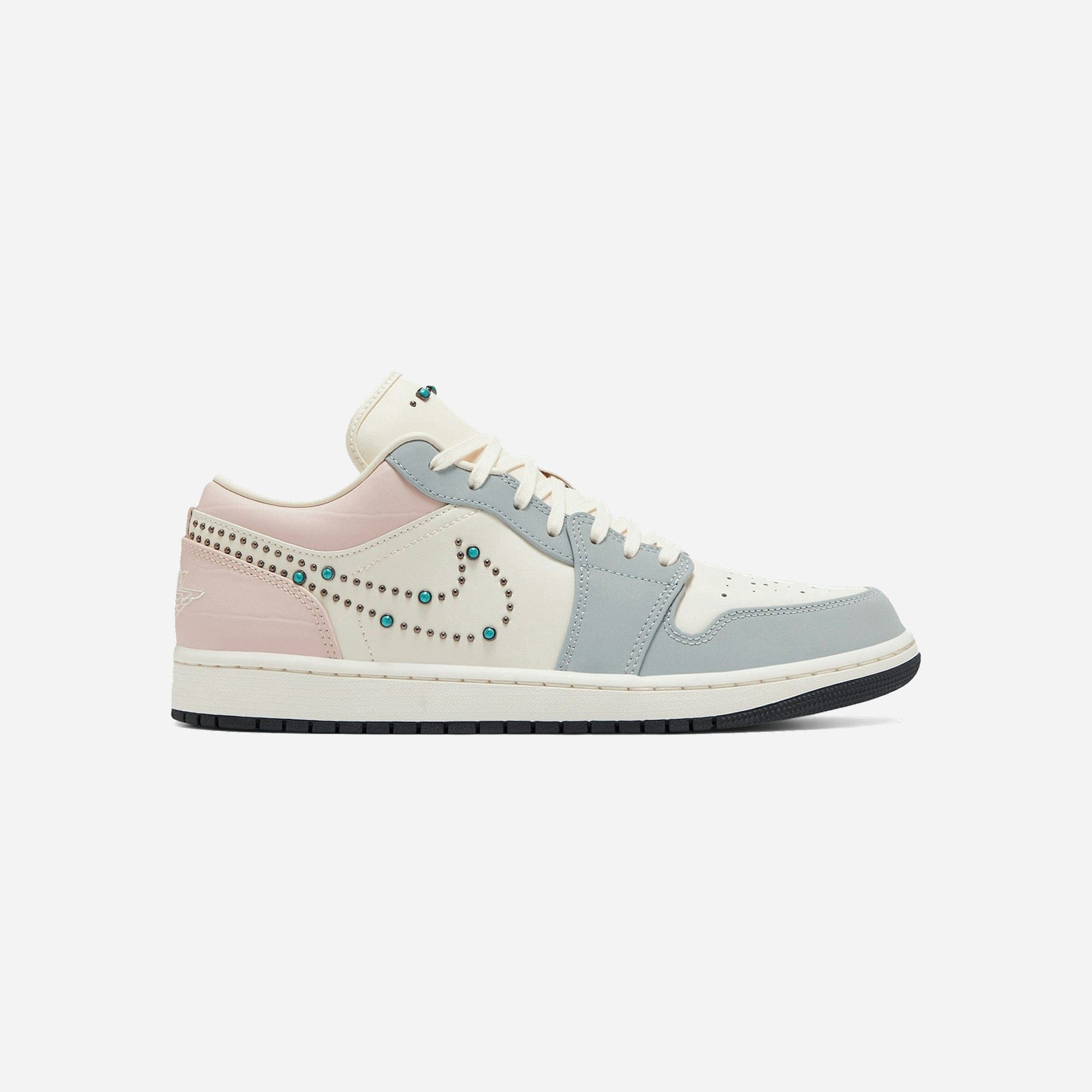 Nike Air Jordan 1 Low Soft Pearl Gem Studded Swoosh