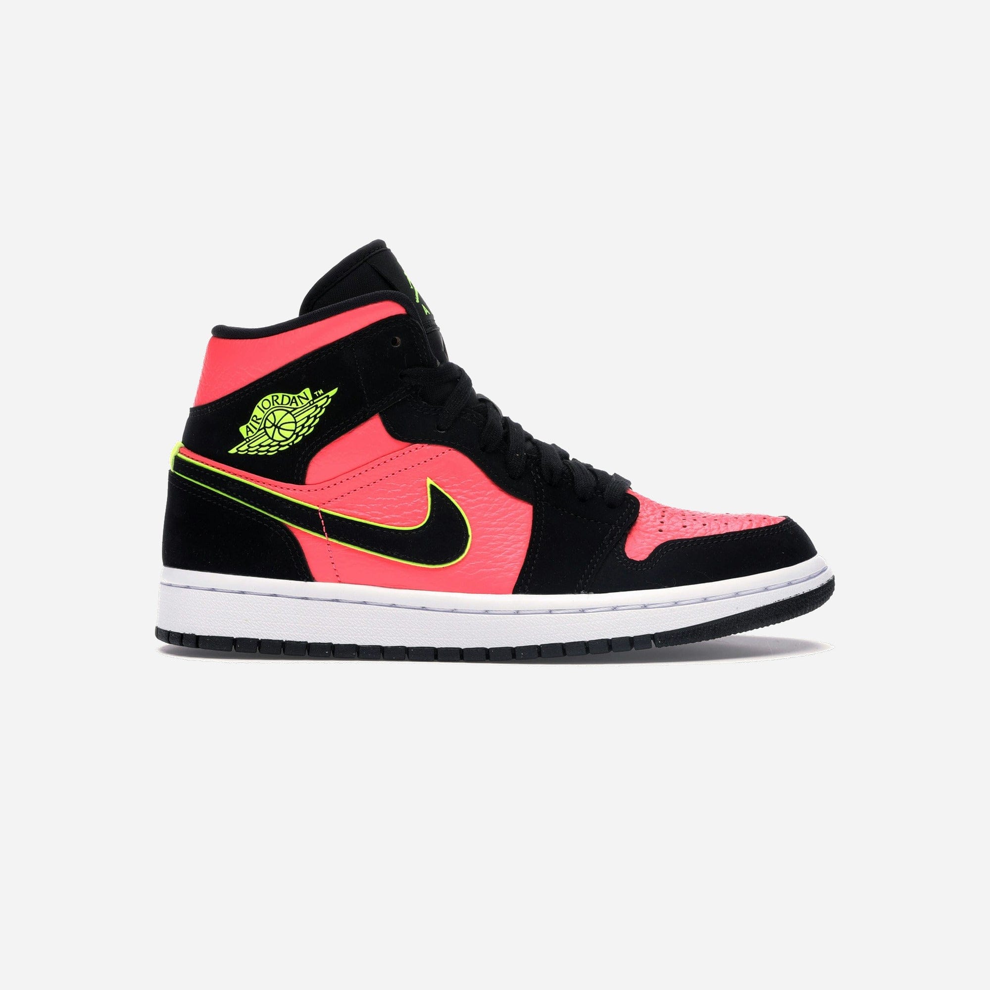 Nike Air Jordan 1 Mid Black Hot Punch WMNS