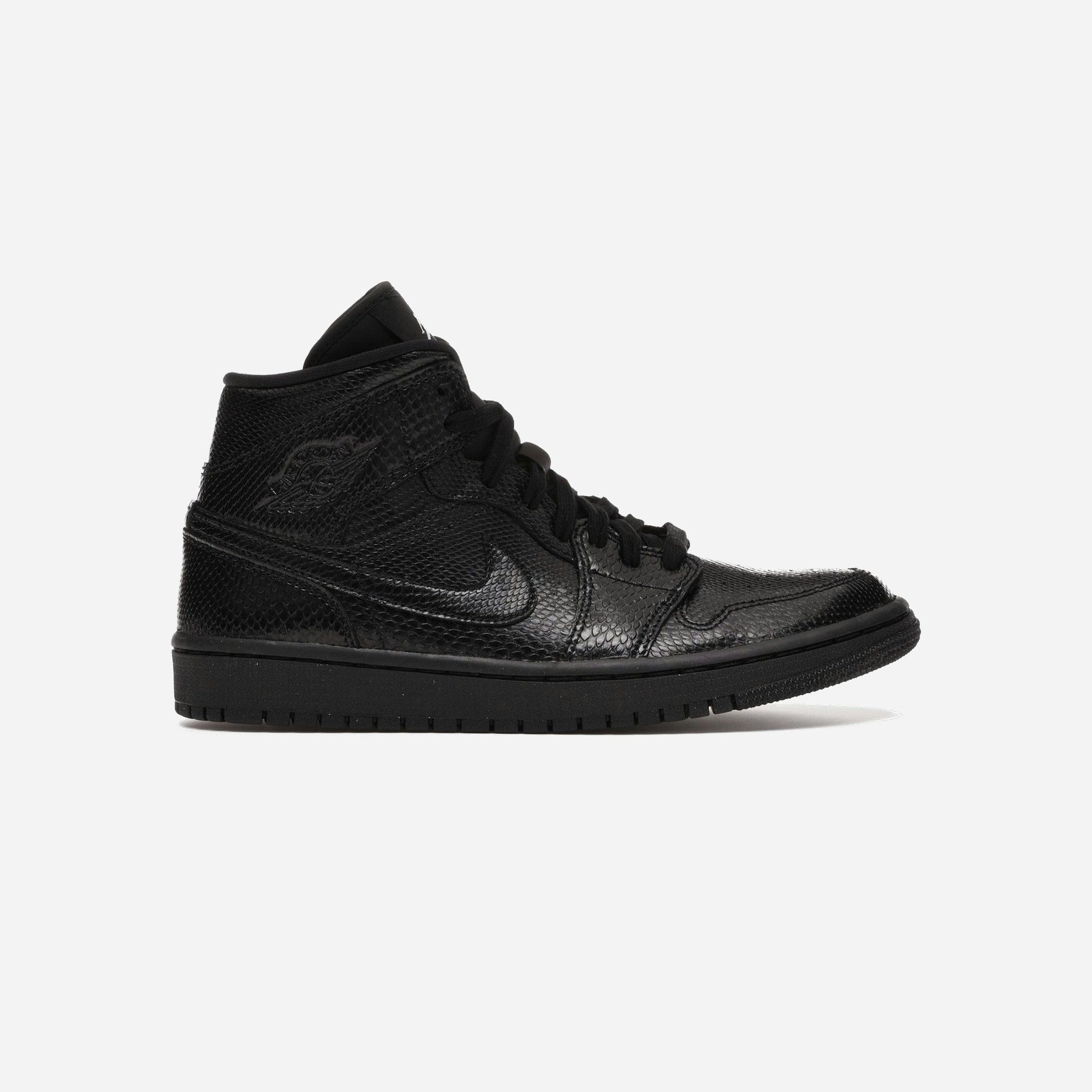 Nike Air Jordan 1 Mid Black Snakeskin WMNS
