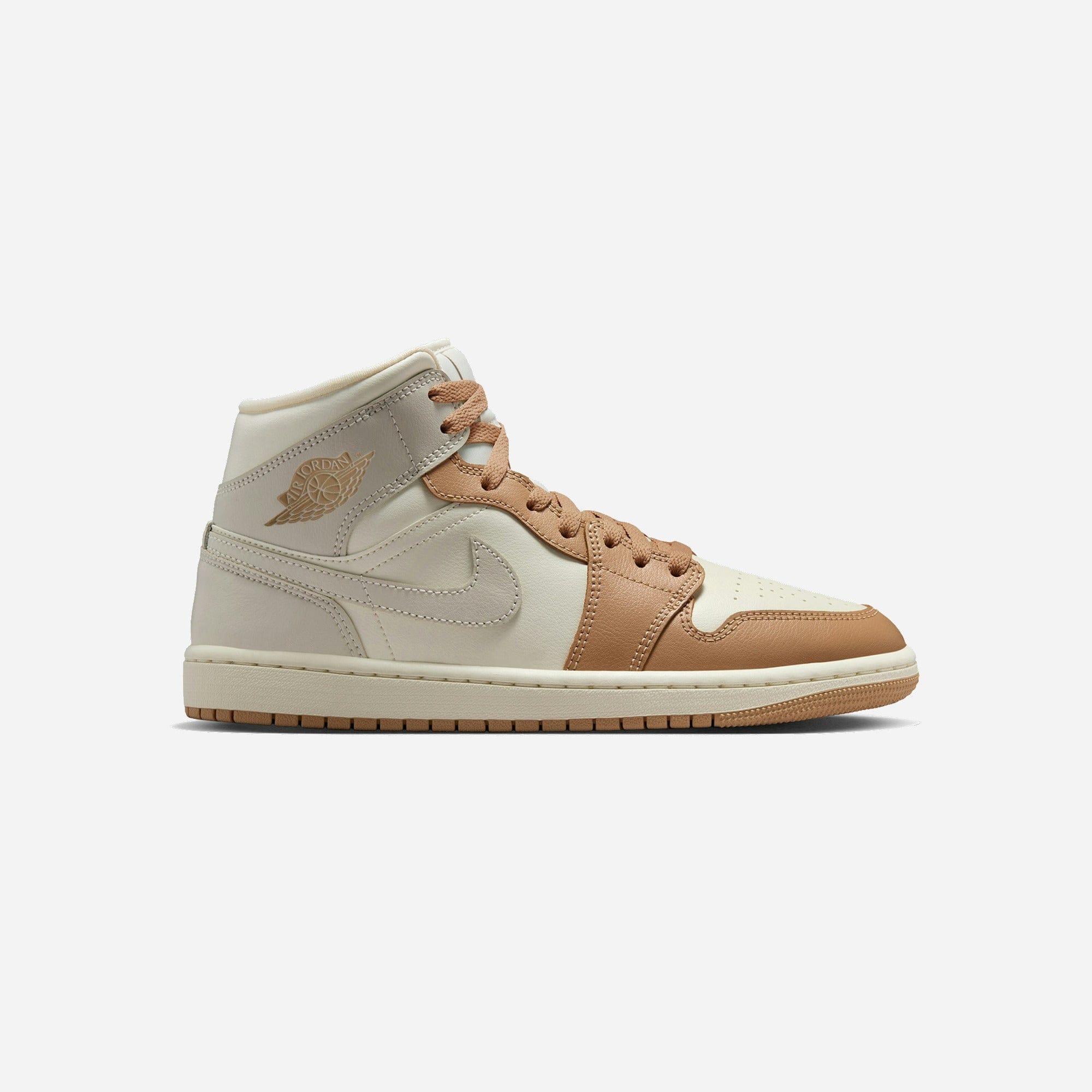Nike Air Jordan 1 Mid Tan Toe WMNS