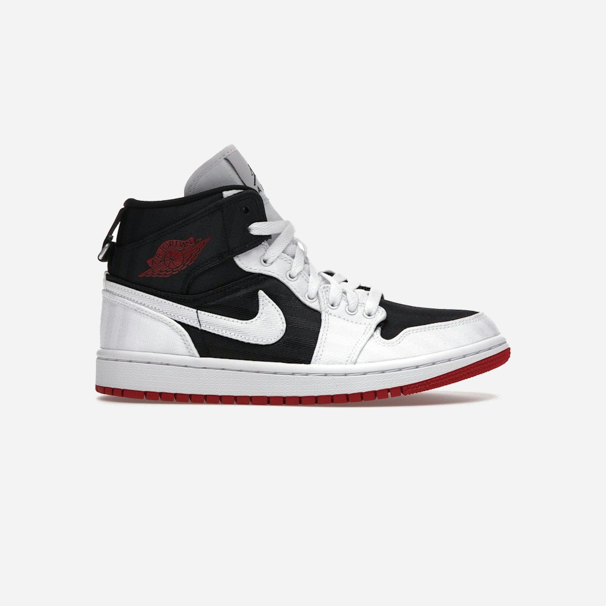 Nike Air Jordan 1 Mid SE Utility Canvas White Black Gym Red WMNS