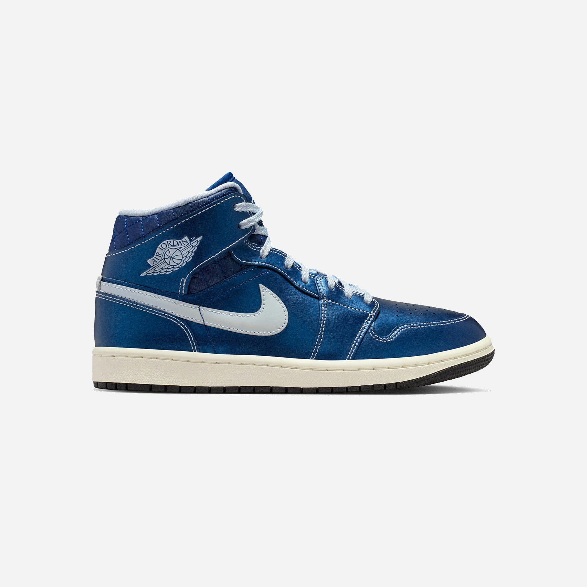 Nike Air Jordan 1 Mid SE Metallic Blue Quilted WMNS