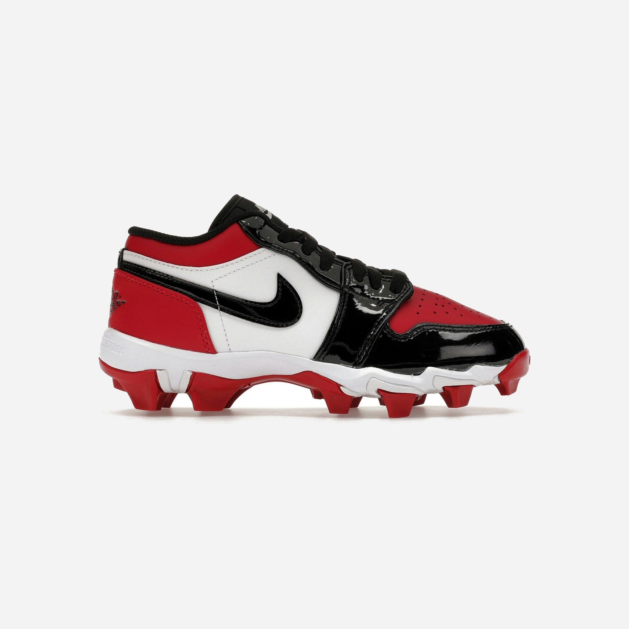 Nike Air Jordan 1 Low Cleat Patent Bred Toe GS