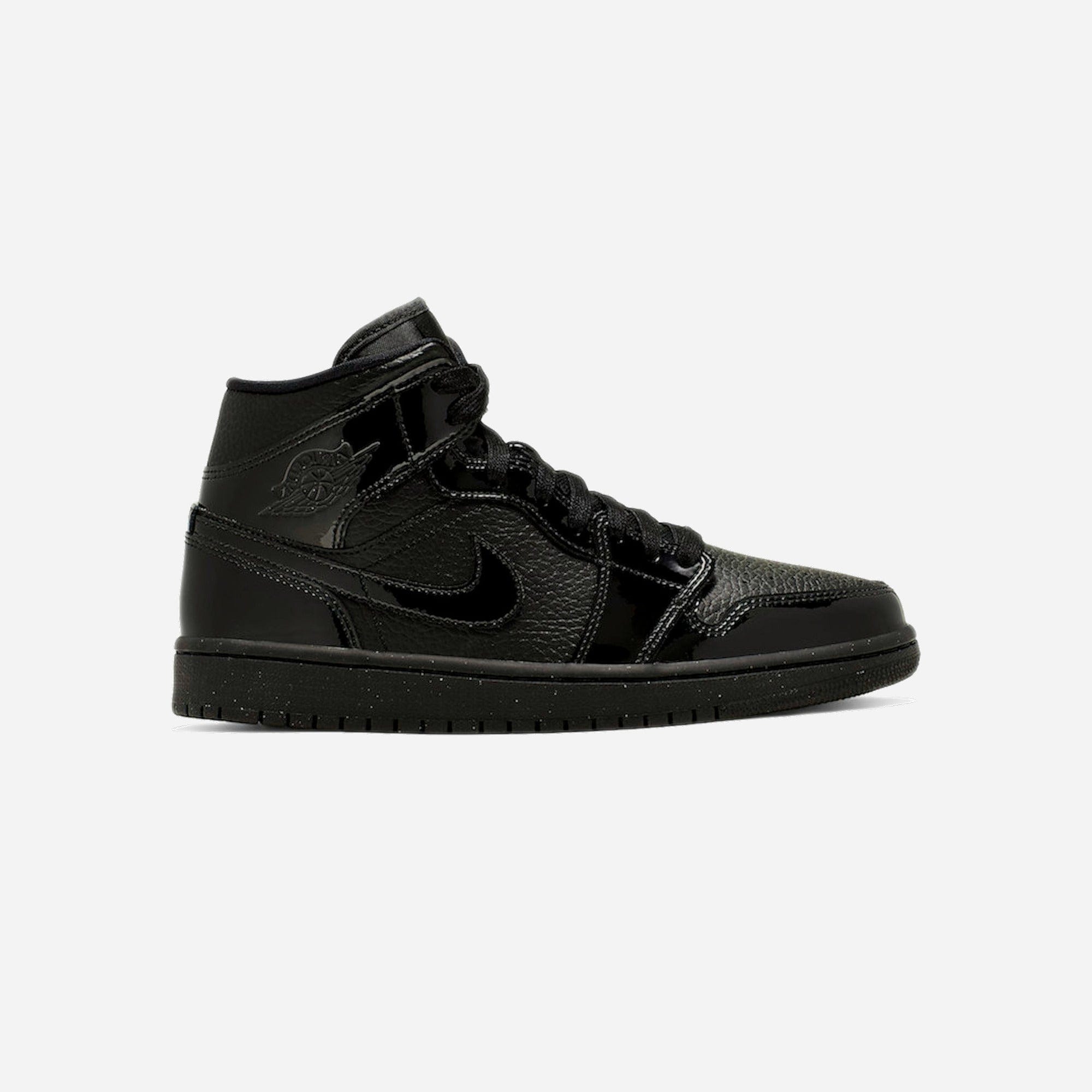Nike Air Jordan 1 Mid Patent Triple Black WMNS