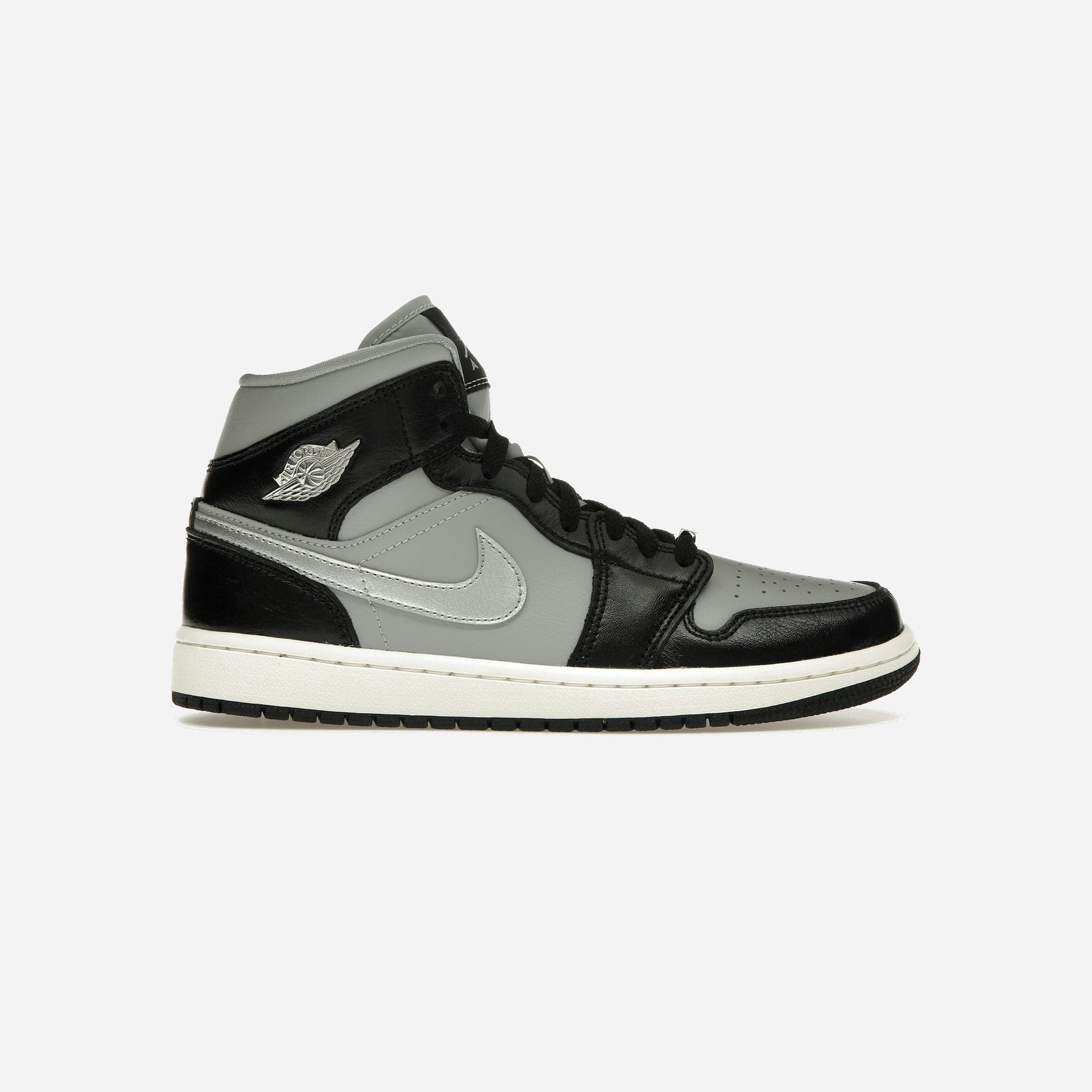 Nike Air Jordan 1 Mid SE Black Metallic Silver WMNS