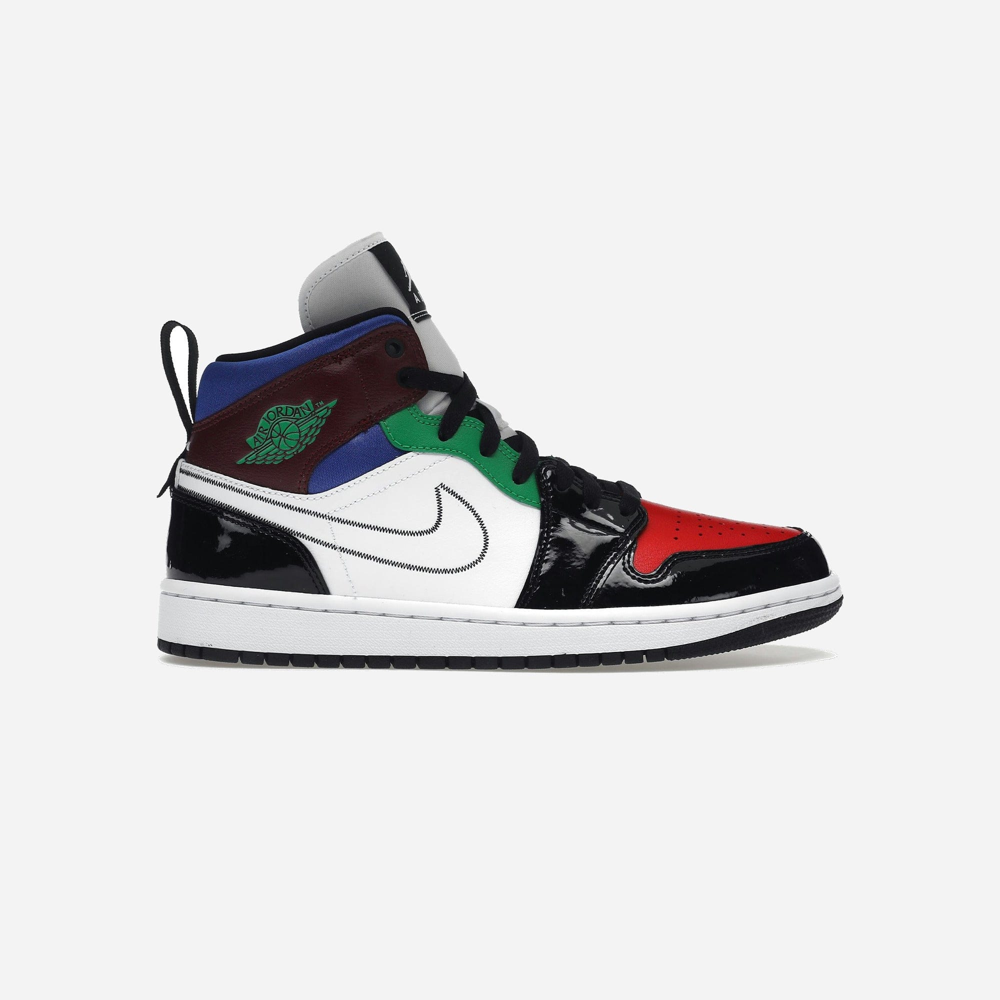 Nike Air Jordan 1 Mid SE Black White Multi-Color WMNS