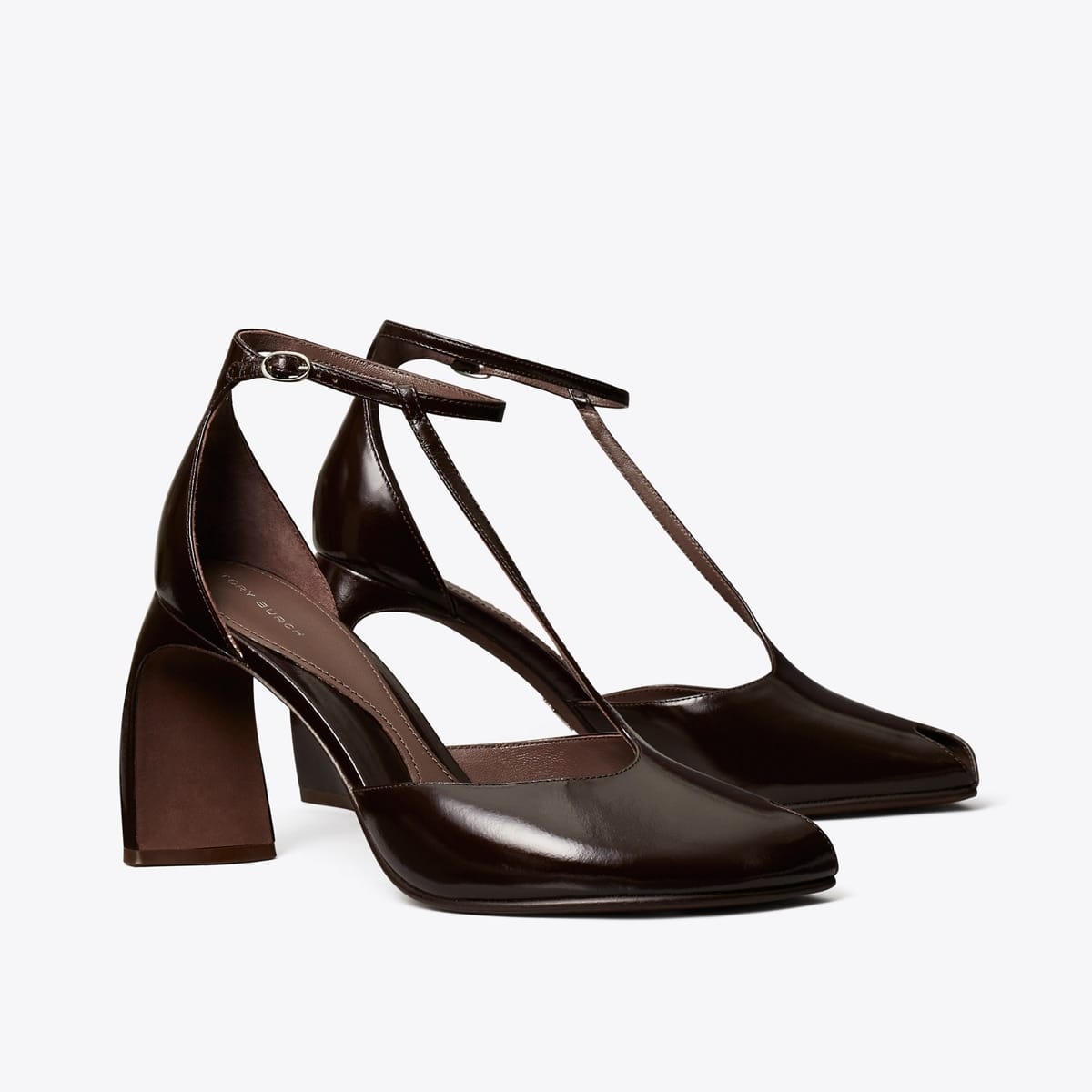 Peep-Toe T-Strap Heeled Sandal