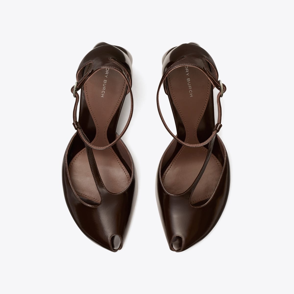 Peep-Toe T-Strap Heeled Sandal