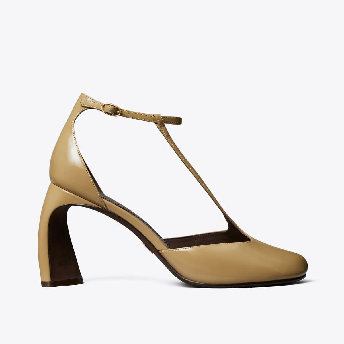 Peep-Toe T-Strap Heeled Sandal