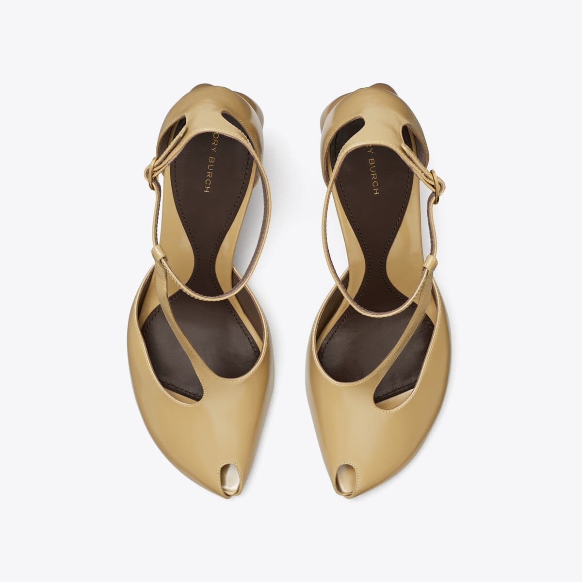 Peep-Toe T-Strap Heeled Sandal