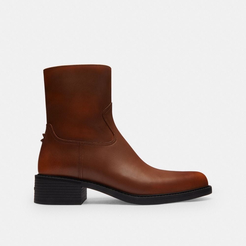 Pointed Toe Bootie In Loved Leather