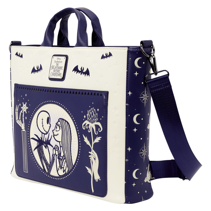 The Nightmare Before Christmas Jack Skellington & Sally Night Sky Convertible Backpack and Tote Crossbody Bag