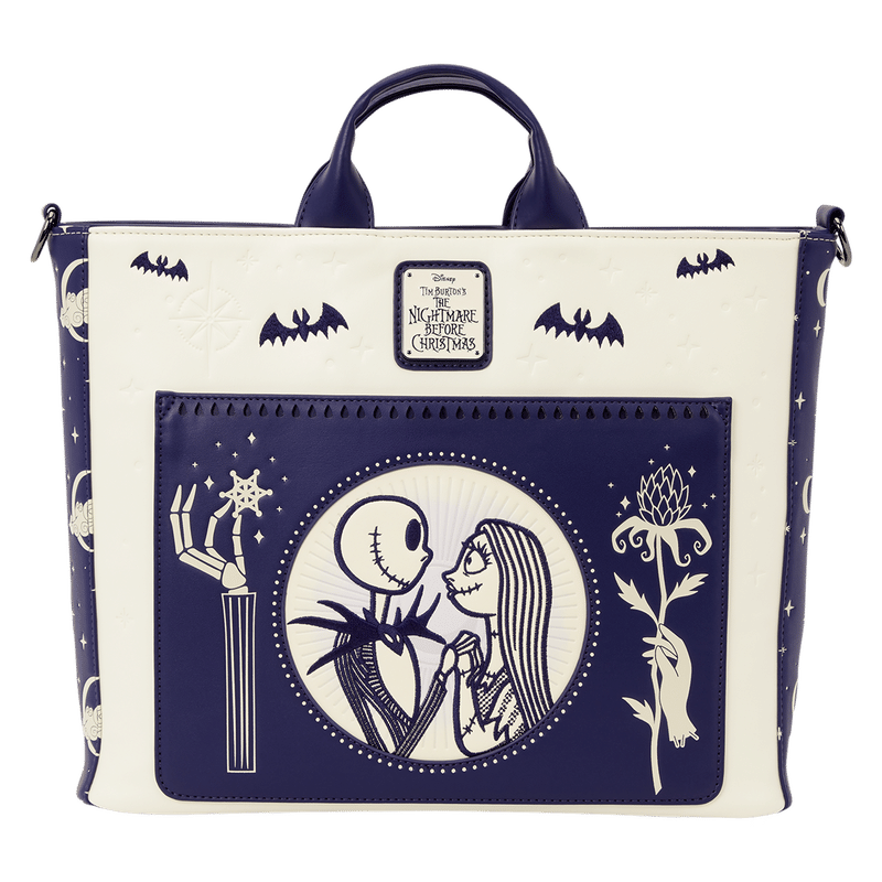 The Nightmare Before Christmas Jack Skellington & Sally Night Sky Convertible Backpack and Tote Crossbody Bag