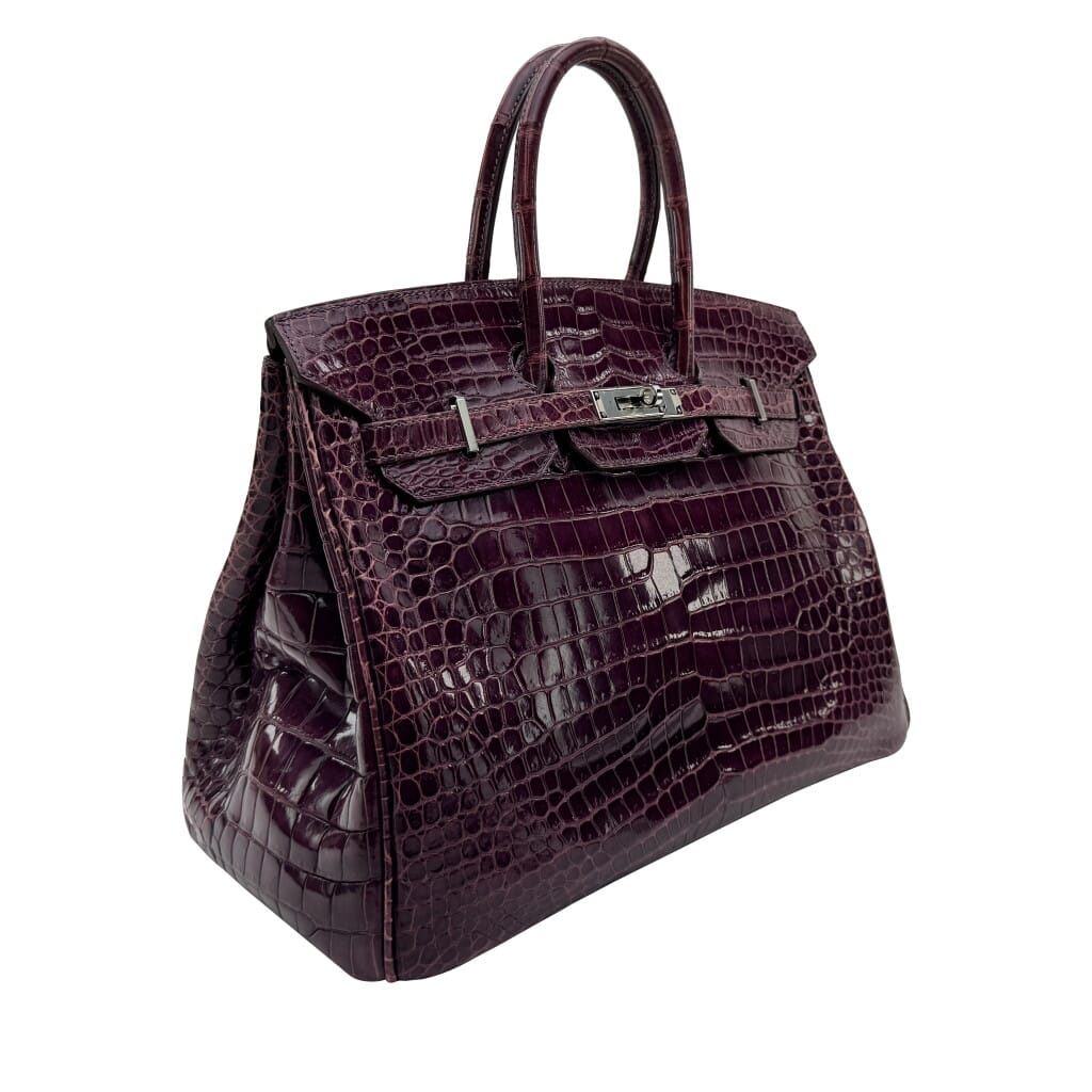 Amethyst Shiny Crocodile Birkin 35 Gold Hardware, 2011