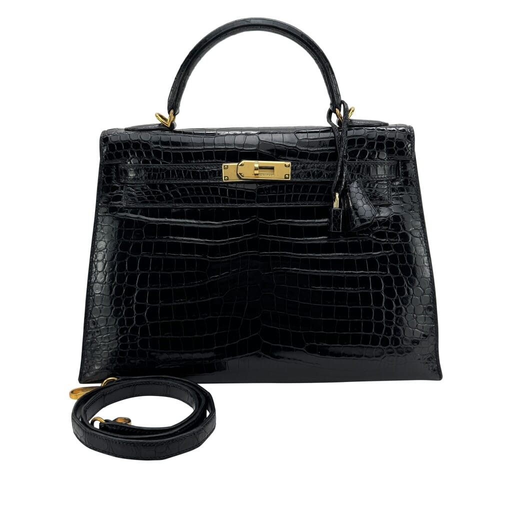 Black Matte Crocodile Kelly 32 Gold Hardware, 2011