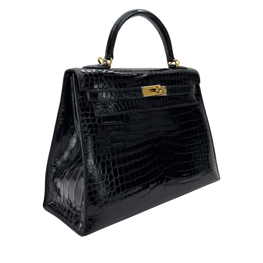 Black Matte Crocodile Kelly 32 Gold Hardware, 2011
