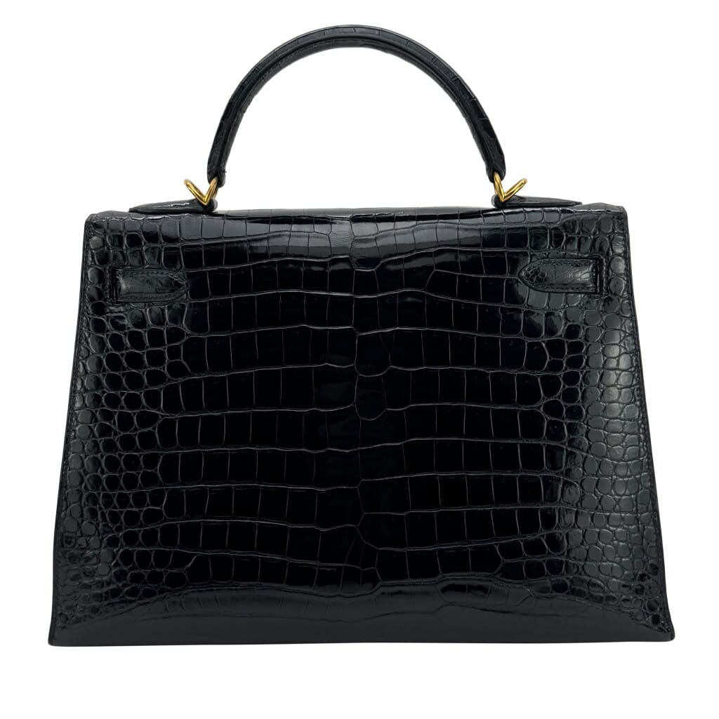 Black Matte Crocodile Kelly 32 Gold Hardware, 2011