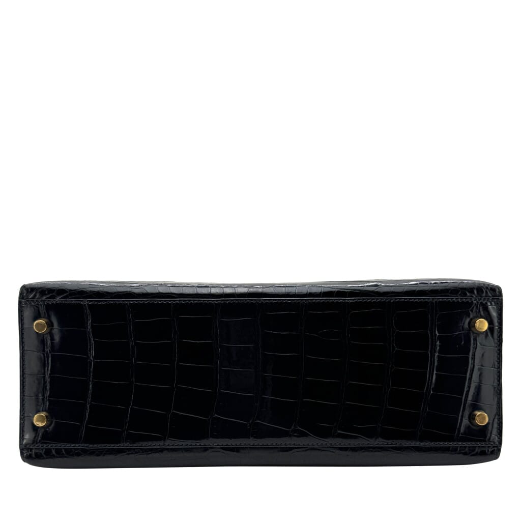 Black Matte Crocodile Kelly 32 Gold Hardware, 2011