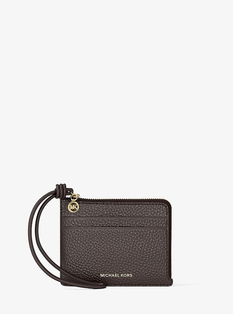 Jet Set Small Pebbled Leather Card Case Wristlet