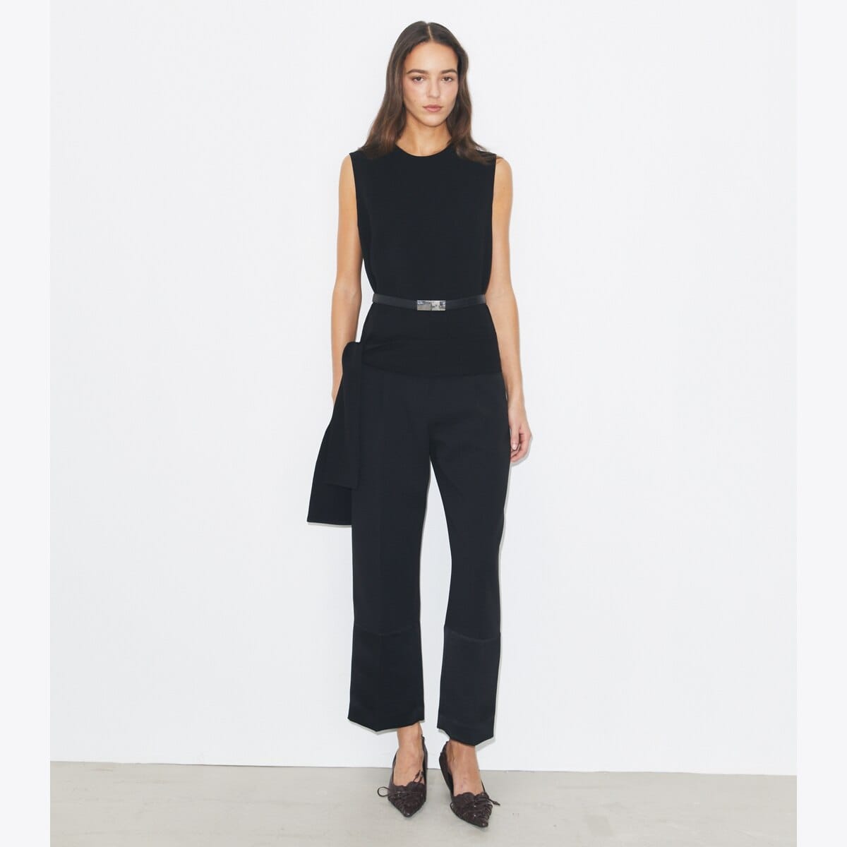 Cropped Crepe Pant