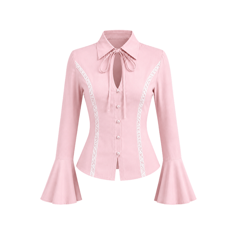 Elara Voss Elise Blush Pink Tie Shirt