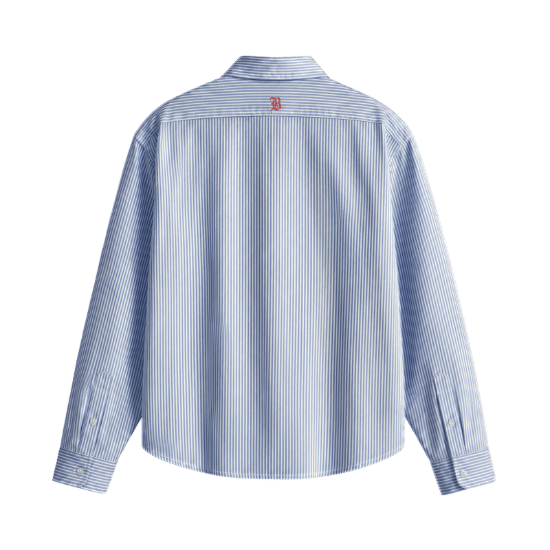 Blacklist Party Graphic Blue Stripe Shirt