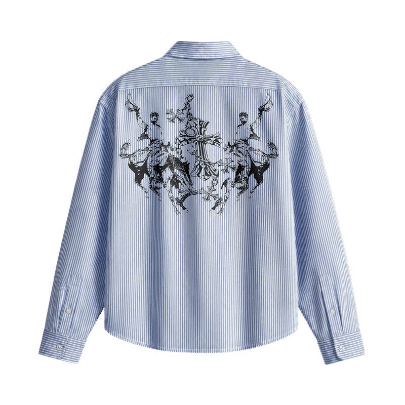 Blacklist Sacred Fleur Blue Stripe Shirt
