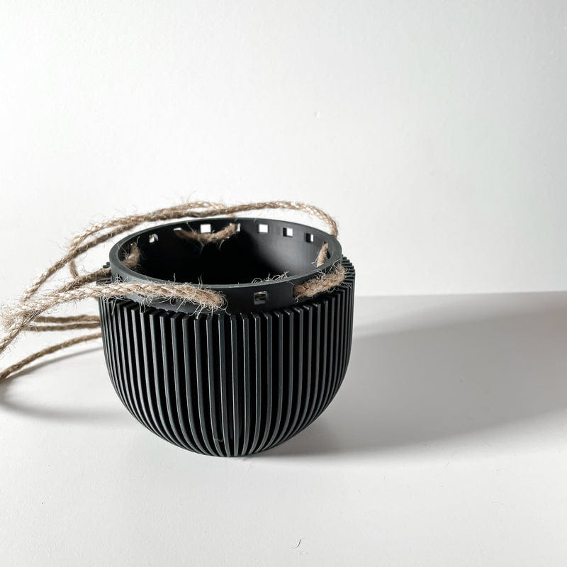 Ribbed Hanging Planter
