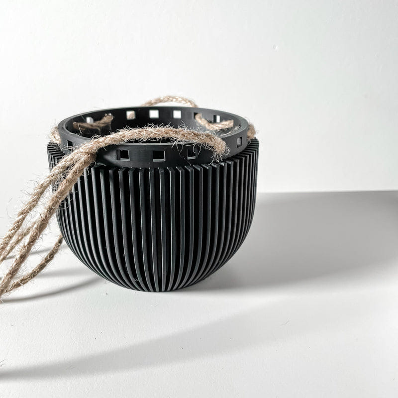 Ribbed Hanging Planter