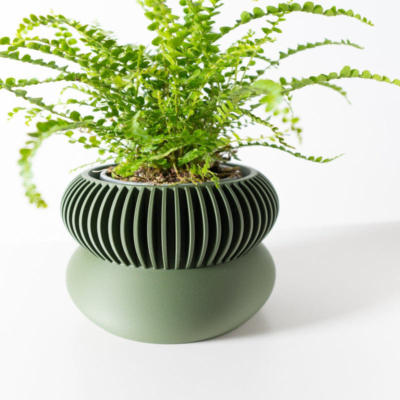 Ribbed Pedestal Planter