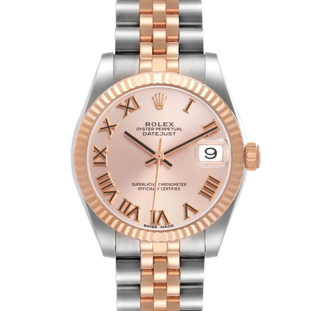 Datejust (Reference 178271). A 31mm stainless steel rose gold automatic wristwatch with date. 2018