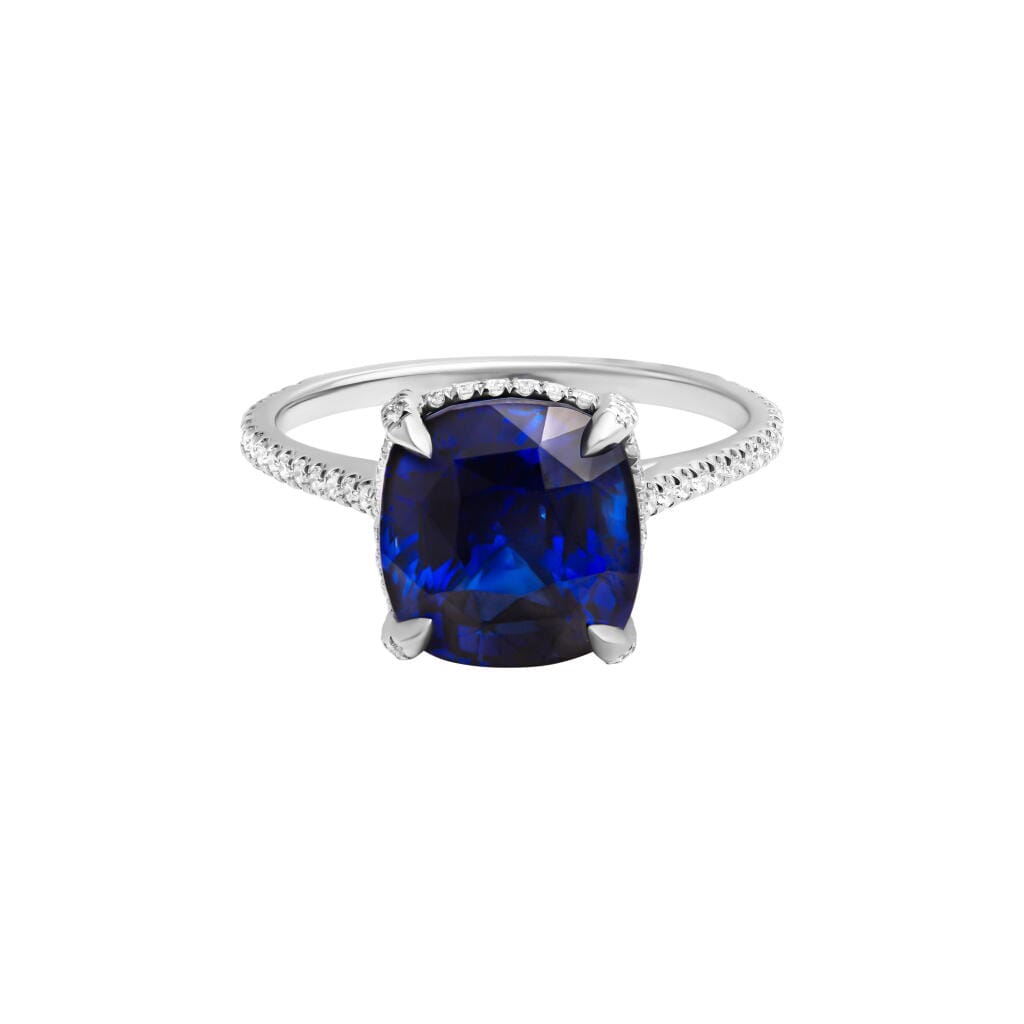 Platinum, 5.08ct Madagascar Sapphire and Diamond Ring