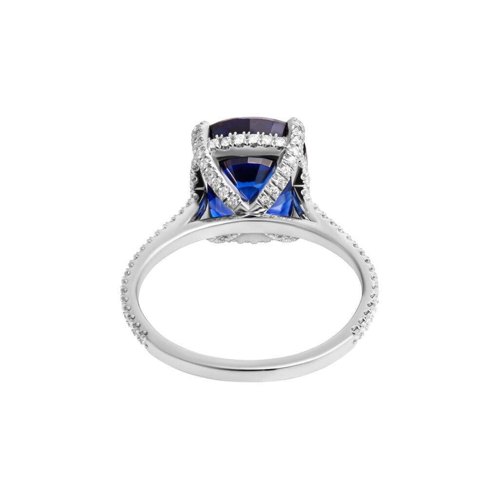 Platinum, 5.08ct Madagascar Sapphire and Diamond Ring