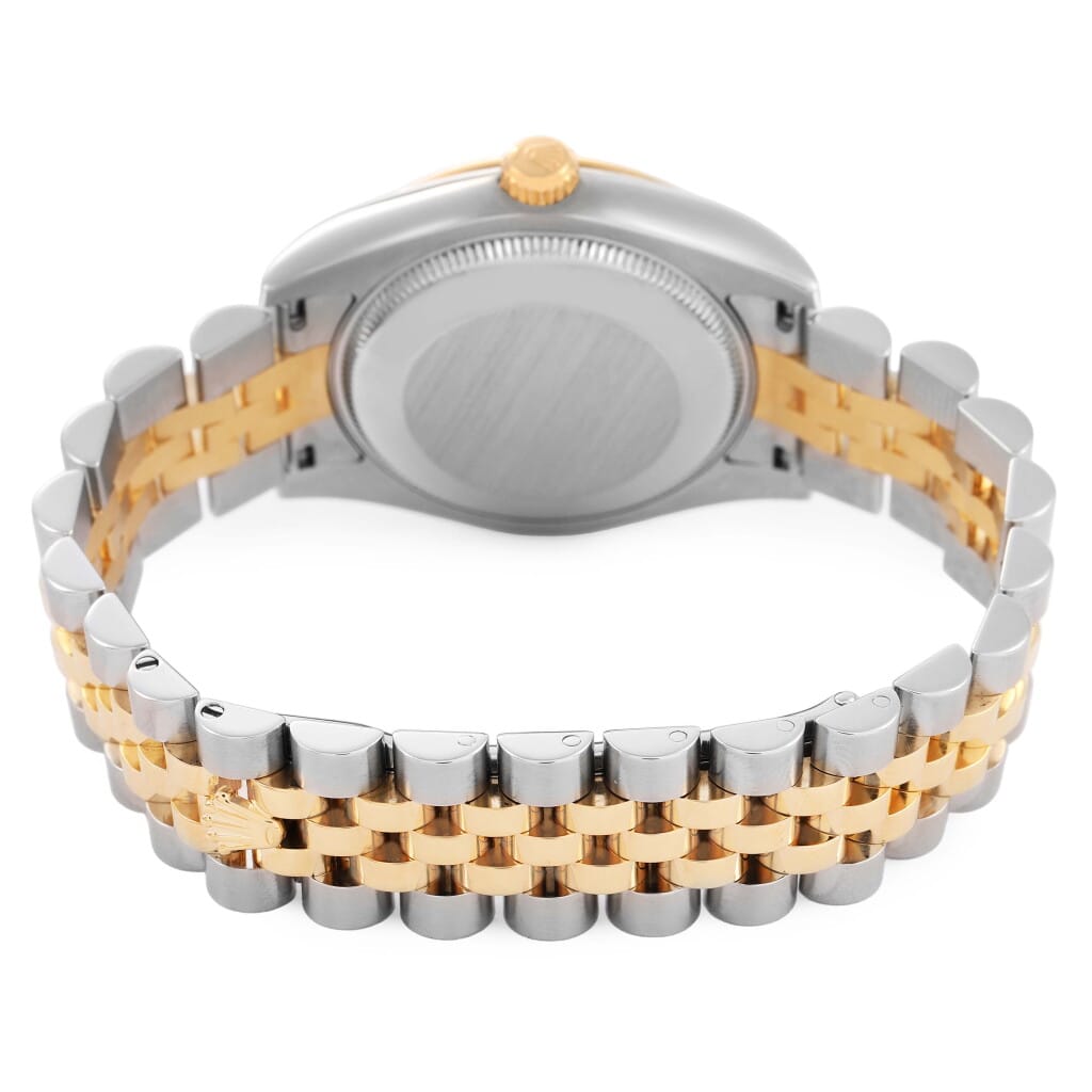 Datejust 'Anniversary' Dial (Reference 178273). A 31mm stainless steel yellow gold diamond-set automatic wristwatch with date. 2011