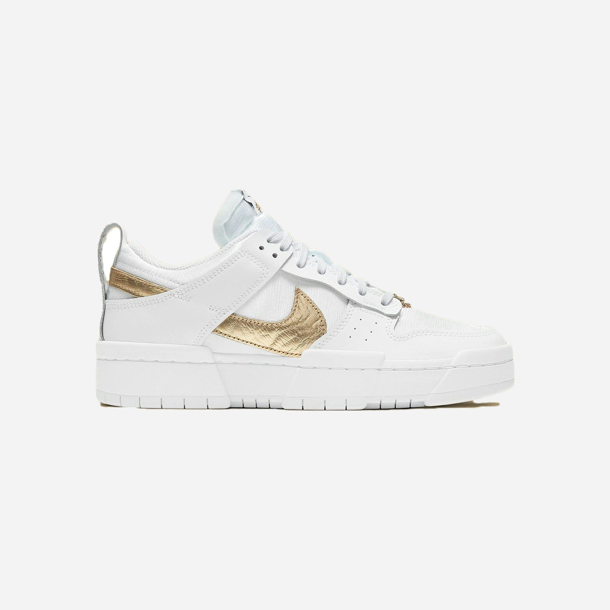 Nike Dunk Low Disrupt White Metallic Gold WMNS