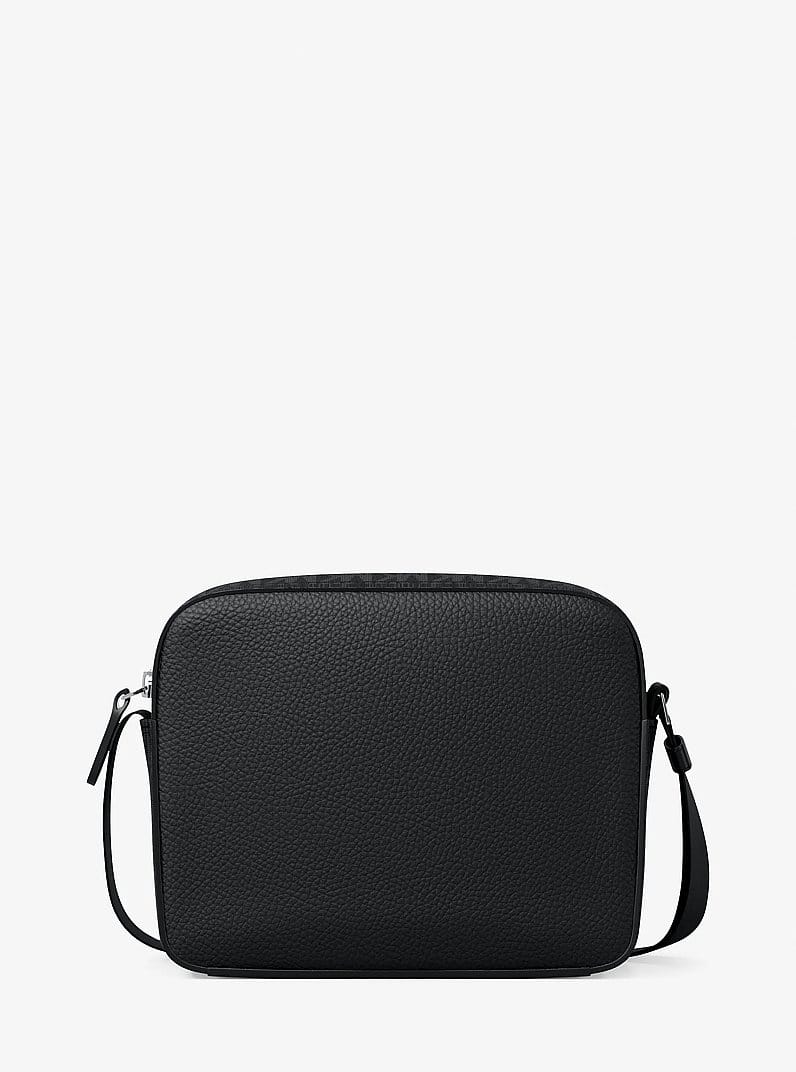 Cooper Medium Pebbled Leather and Signature Logo Camera Crossbody Bag