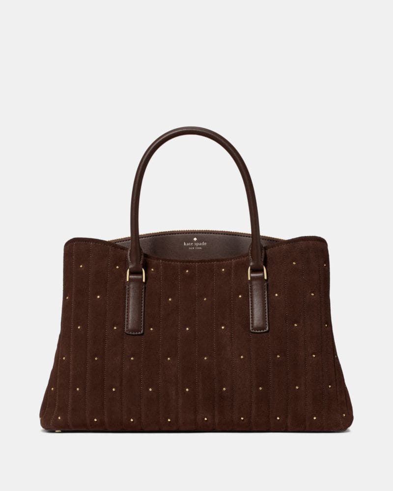 Thompson Street Quilted Suede Satchel Bag