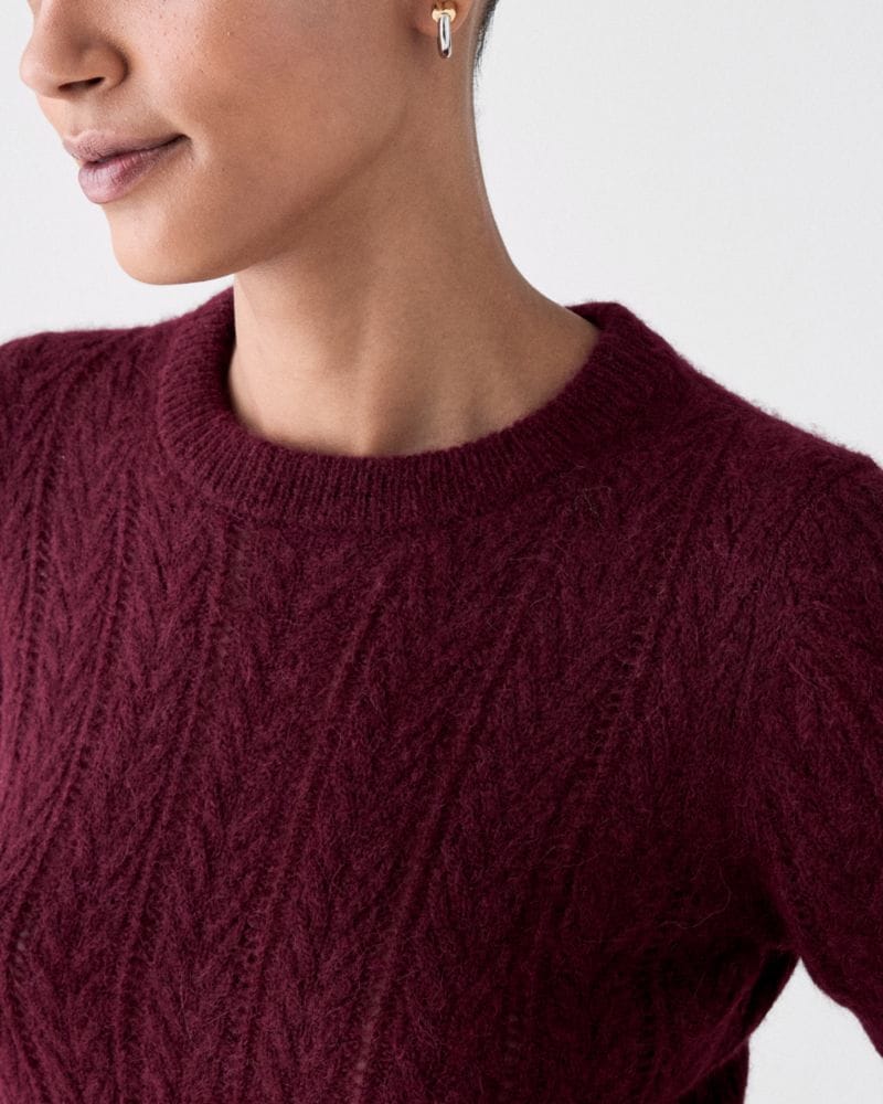 Pointelle Short Sleeve Sweater