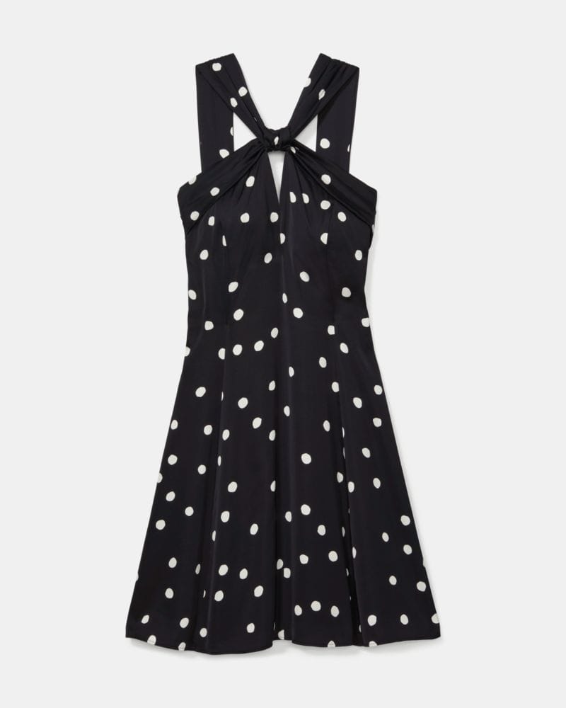 Enchanted Dot Knotted Halter Mini Dress