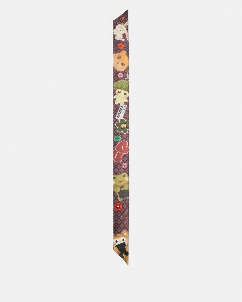 Silly Friends Silk Skinny Scarf