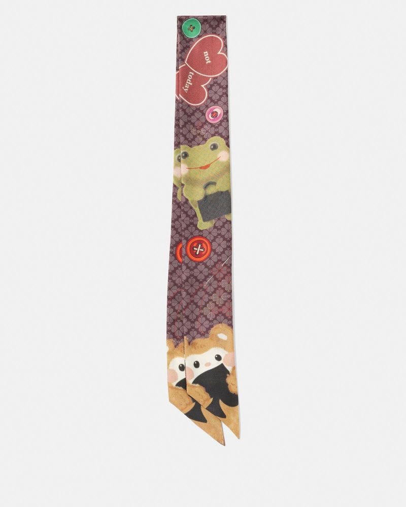 Silly Friends Silk Skinny Scarf