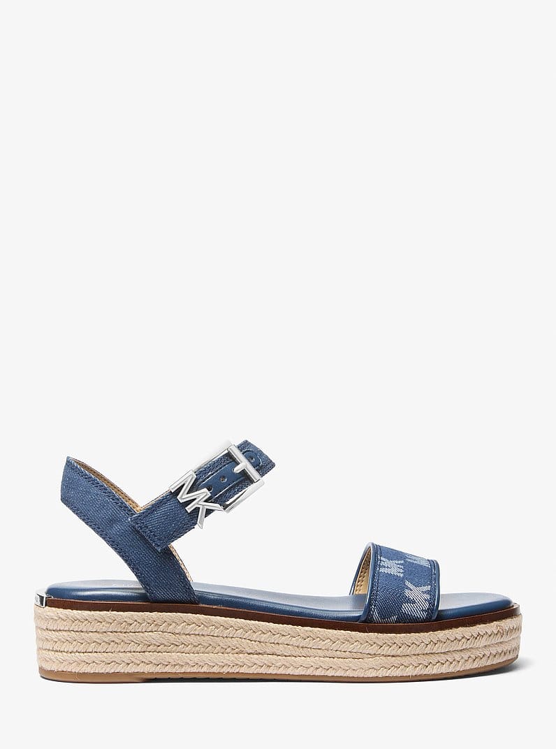 Richie Logo Jacquard Denim Espadrille Sandal
