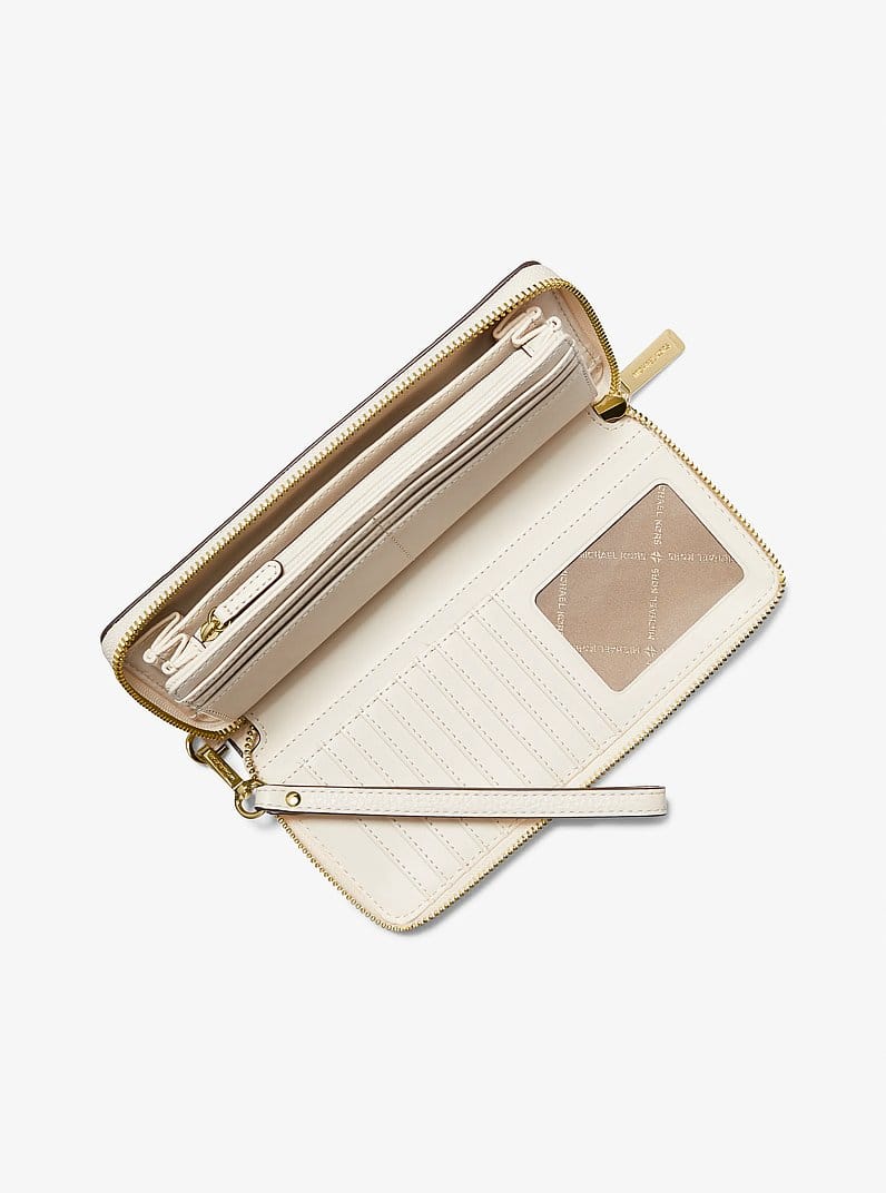 Jet Set Travel Large Pebbled Leather Wristlet