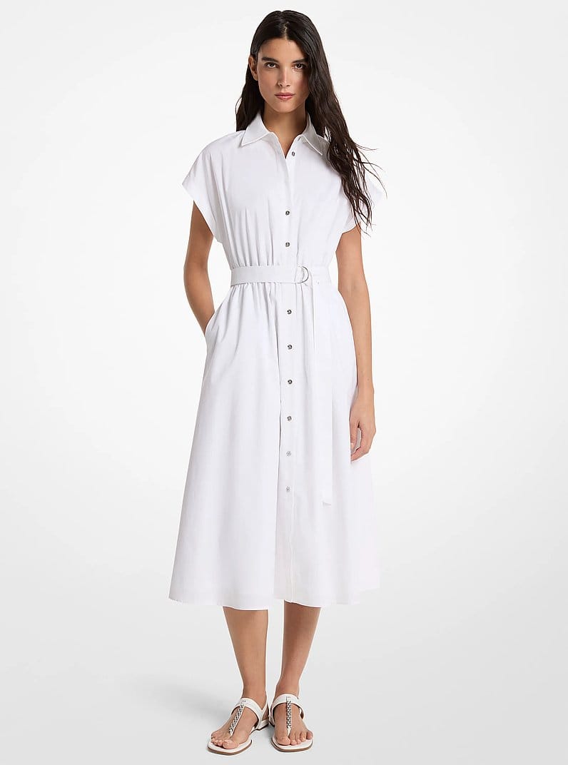 Cotton Poplin Midi Dress