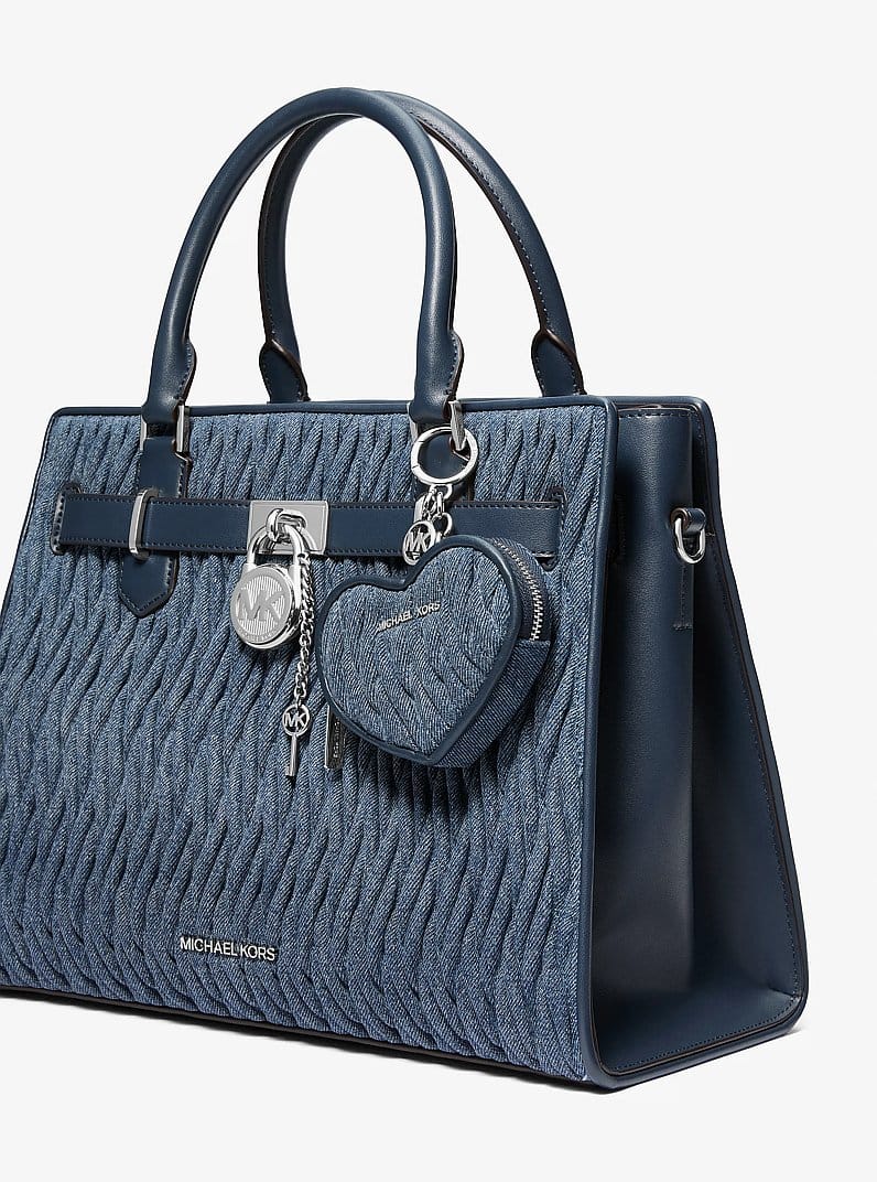 Jet Set Travel Matelassé Denim Heart Coin Pouch