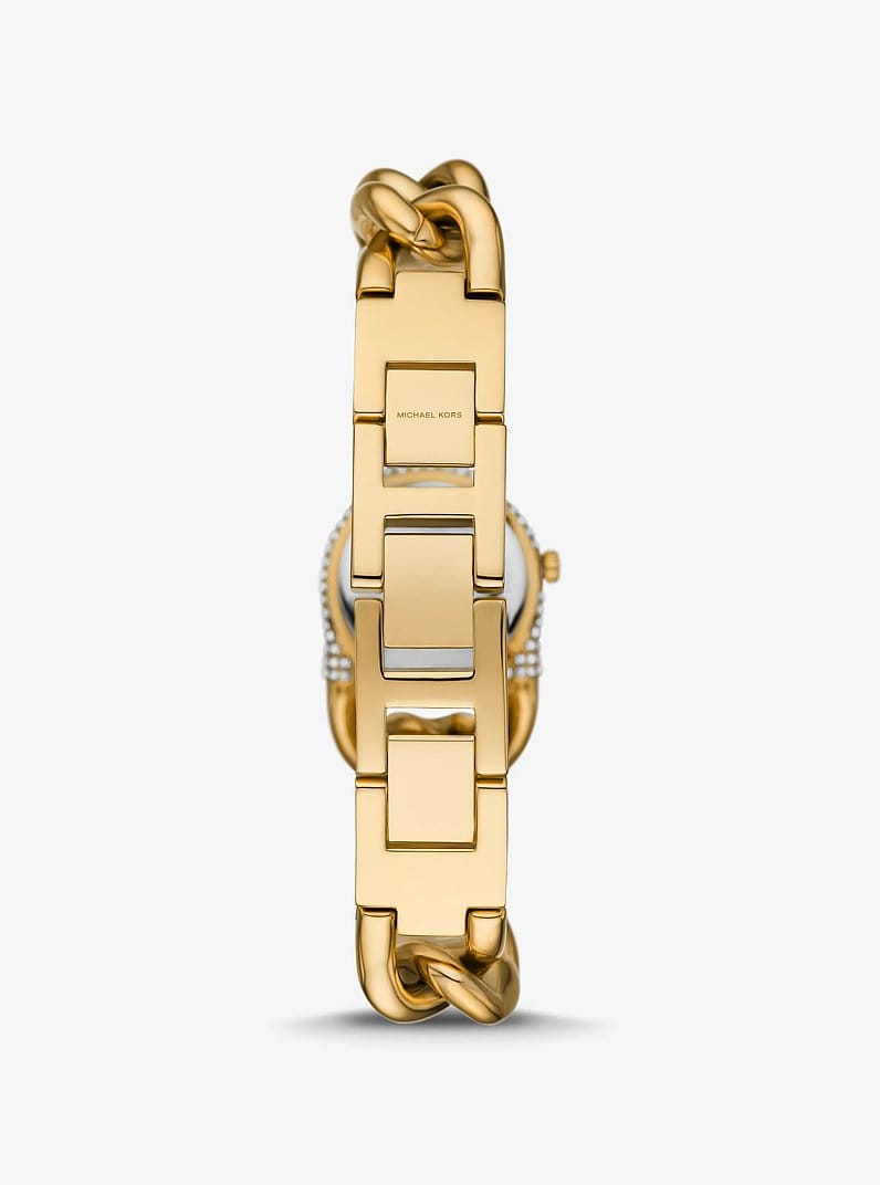 Petite Pavé Gold-Tone Chain-Link Watch