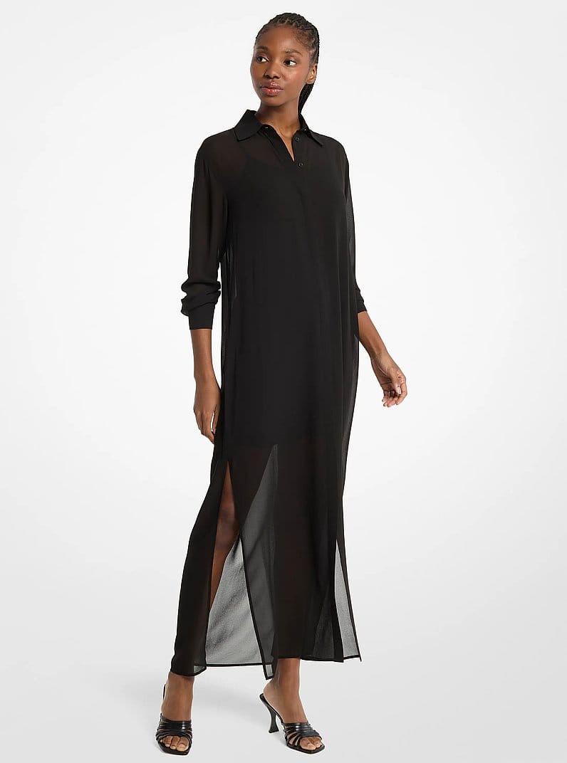 Georgette Belted Shirtdress